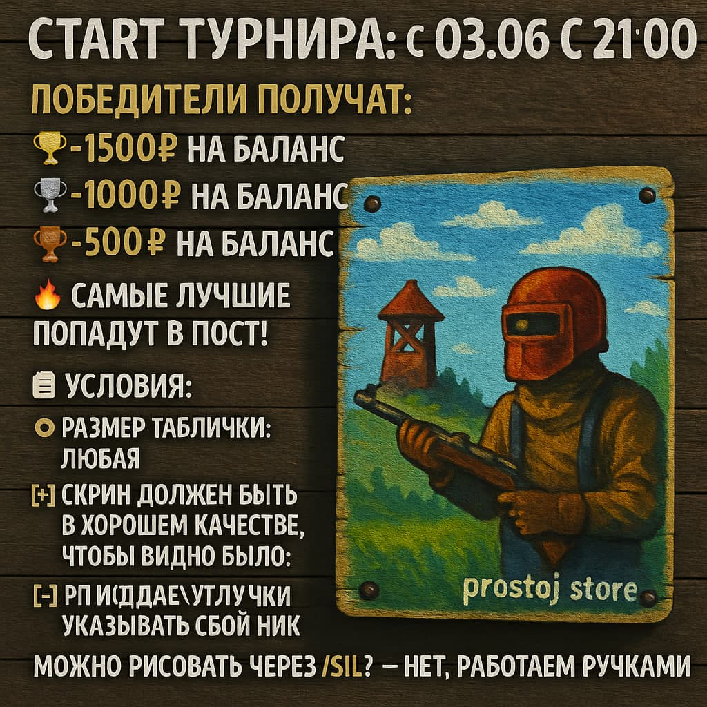 Rust Artists Tournament - Prize Sign Drawing Competition!