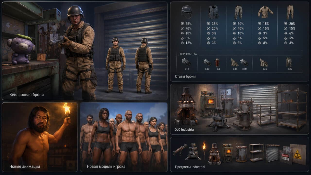 Update Rust Built Different - new player model, M16A2, armor, Industrial DLC, and full list of changes