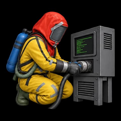 The Hazmat suit connects the cable to the game terminal