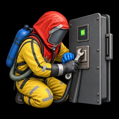 Hazmat checks the protective mechanism and lock