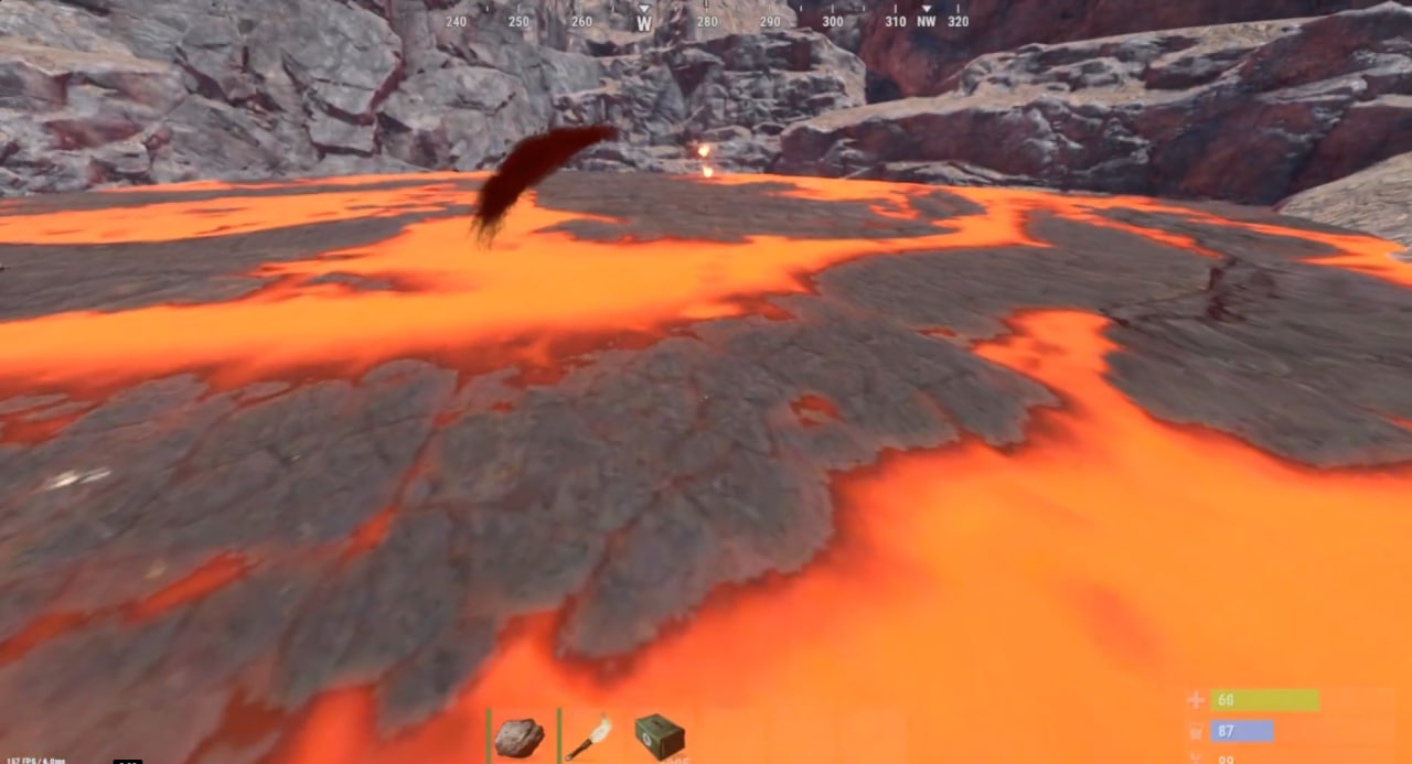 Screenshot from the stage of the volcano branch
