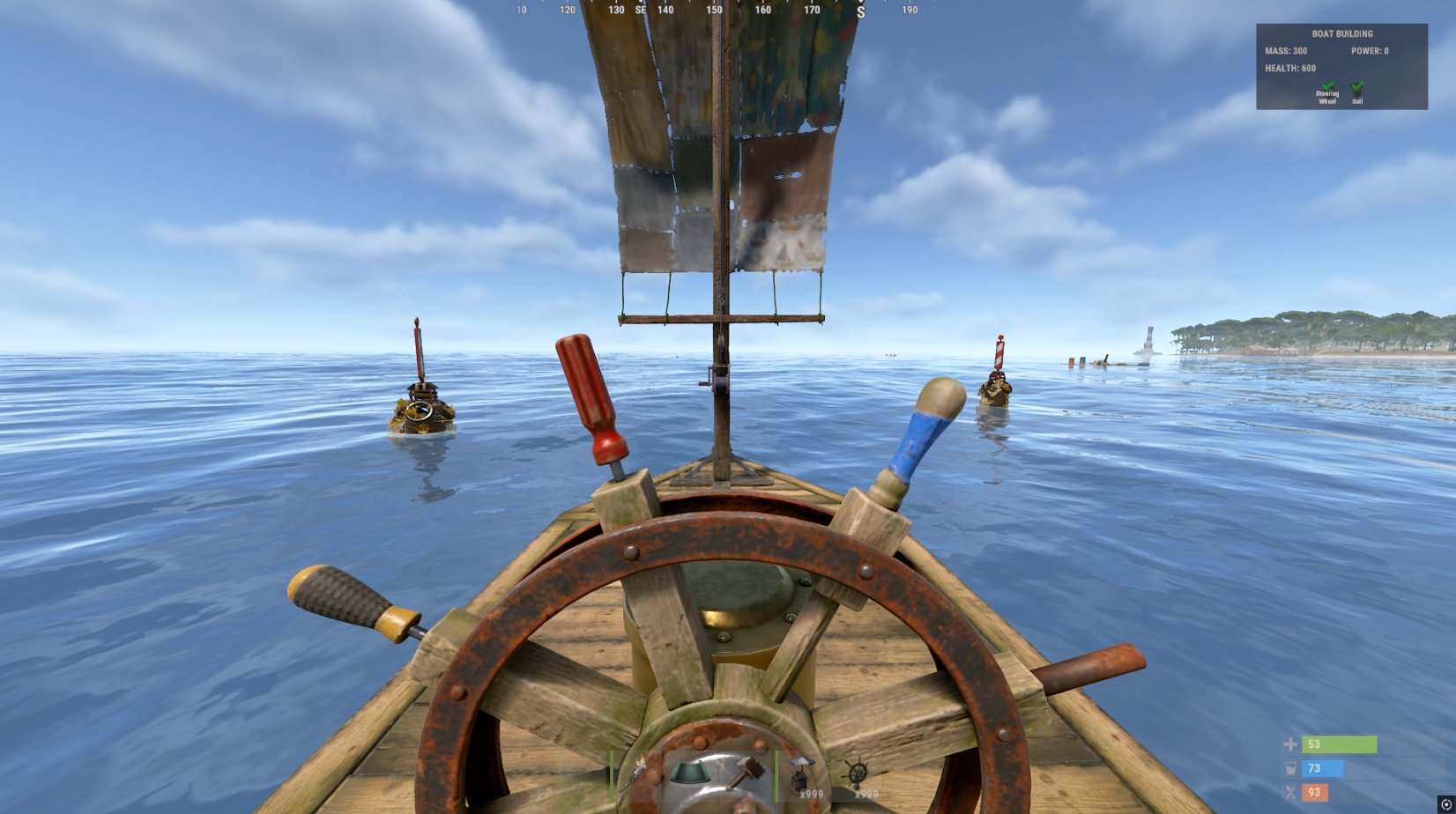 Modular boats in Rust: hull assembly, power module, deck elements